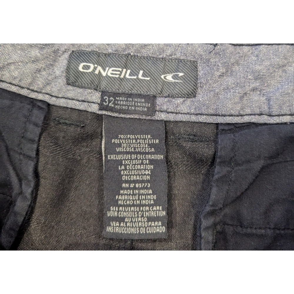 Oneill Mens Size 32 Black Classic Fit Casual Flat Front Chino‎ Shorts - Picture 3 of 4
